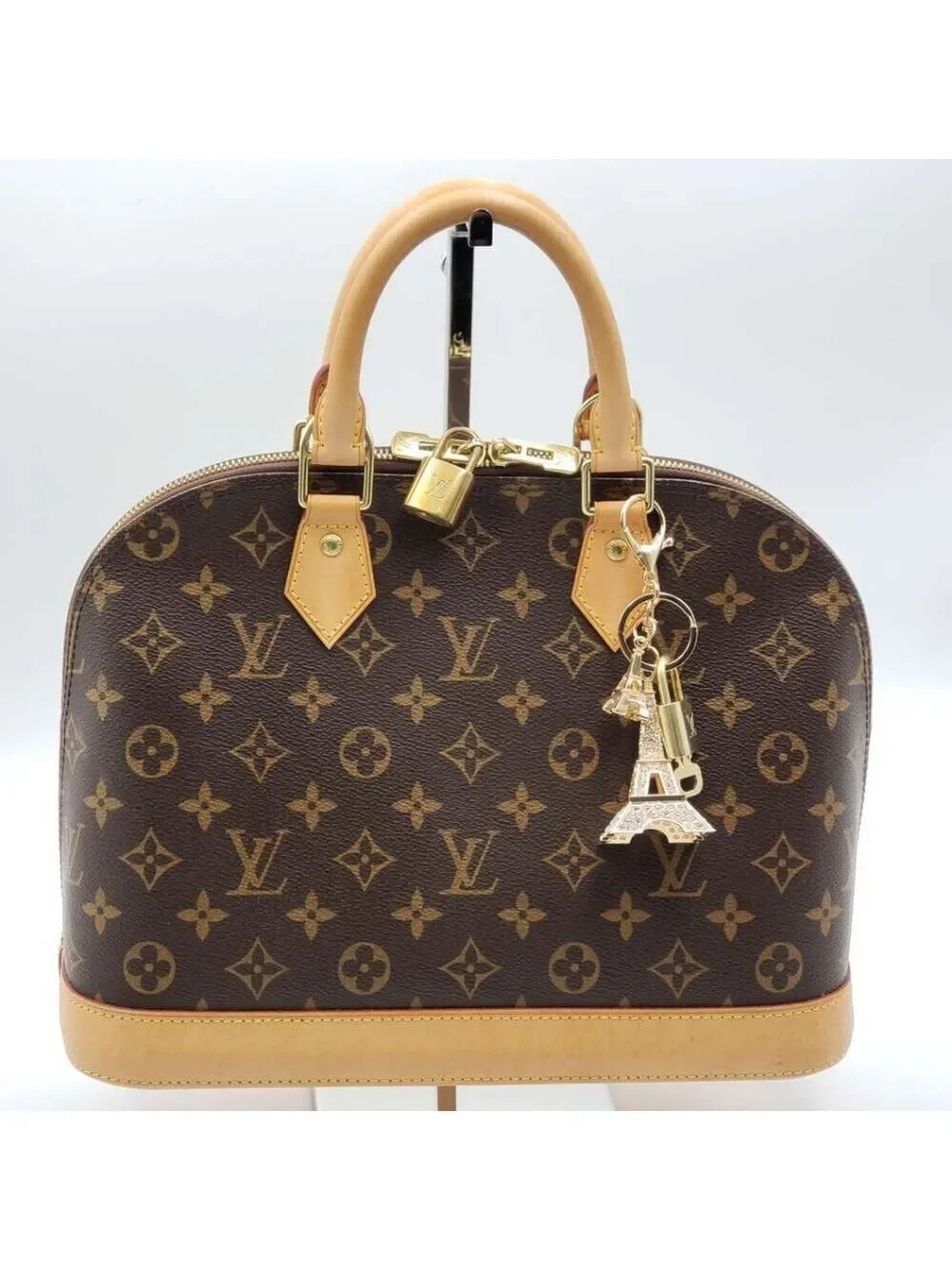 Louis Vuitton Gold Lock 🔒 Authentic LV Key + Unbranded Eiffel Tower Bag Charm